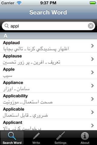 English to Urdu Dictionary Interface