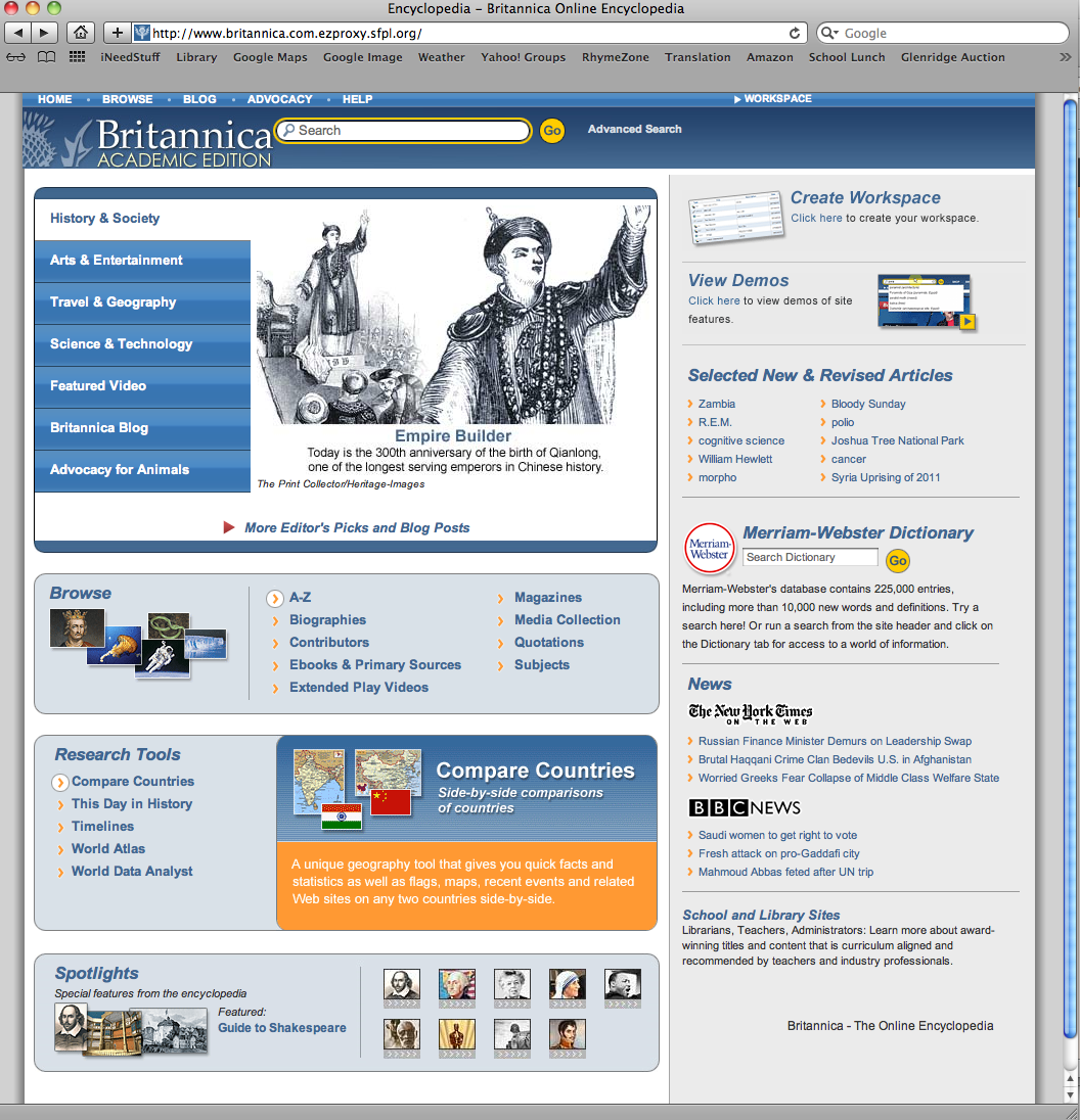 Encyclopedia Britannica software