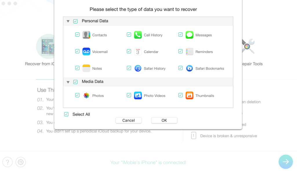 recover lost data iphone