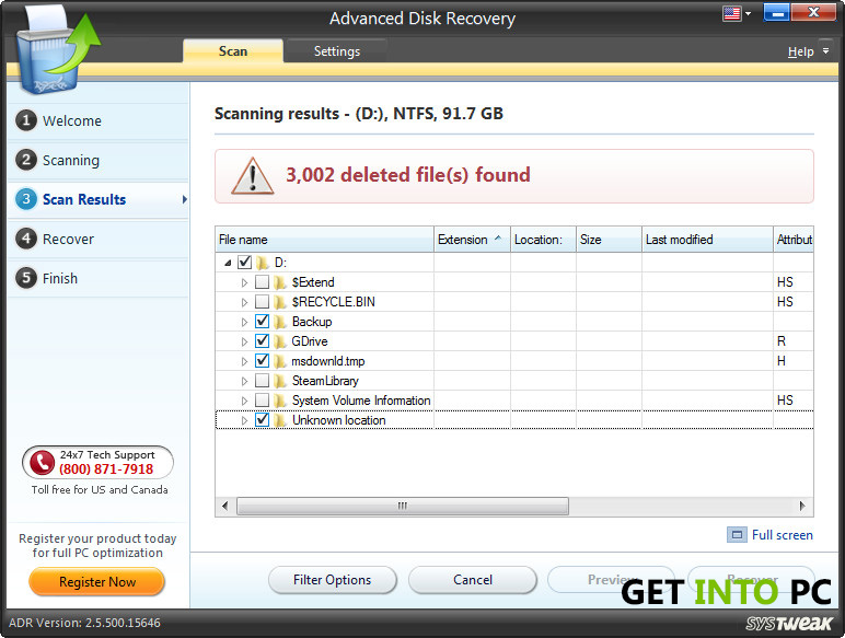 Advanced disk recovery System requirement