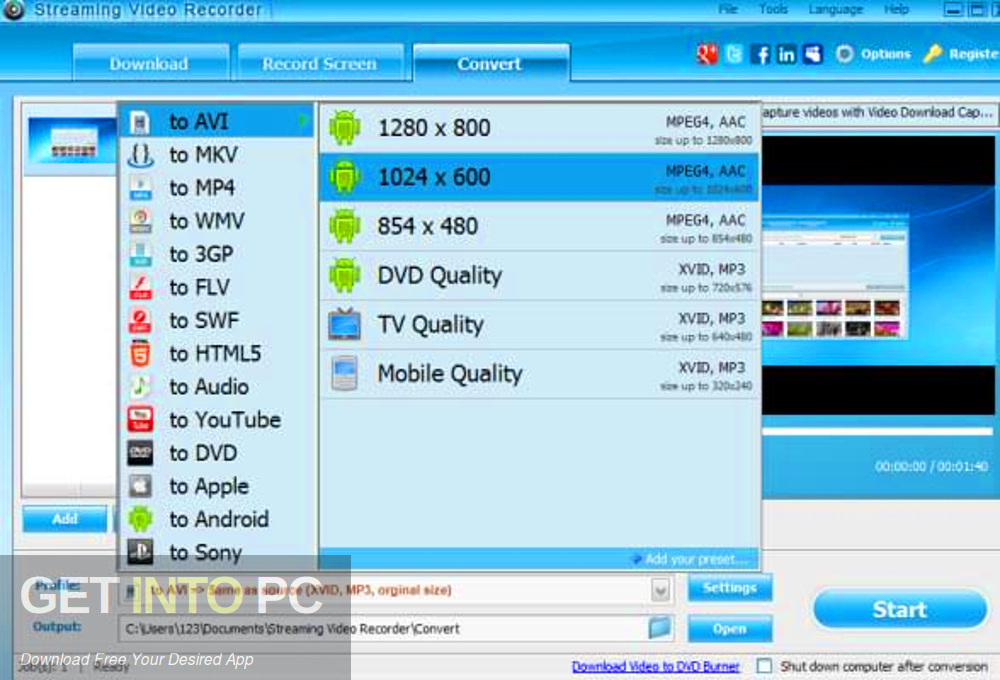 Apowersoft Streaming Video Recorder Direct Link Download GetintoPC.com
