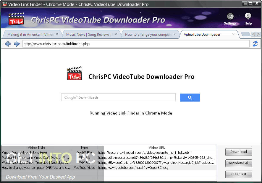ChrisPC VideoTube Downloader Pro Offline Installer Download GetintoPC.com