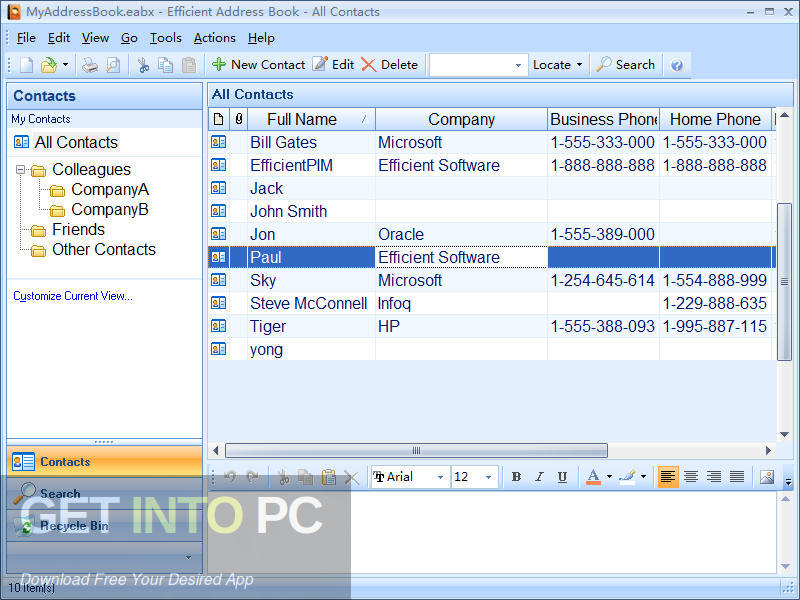 Efficient Address Book Direct Link Download-GetintoPC.com