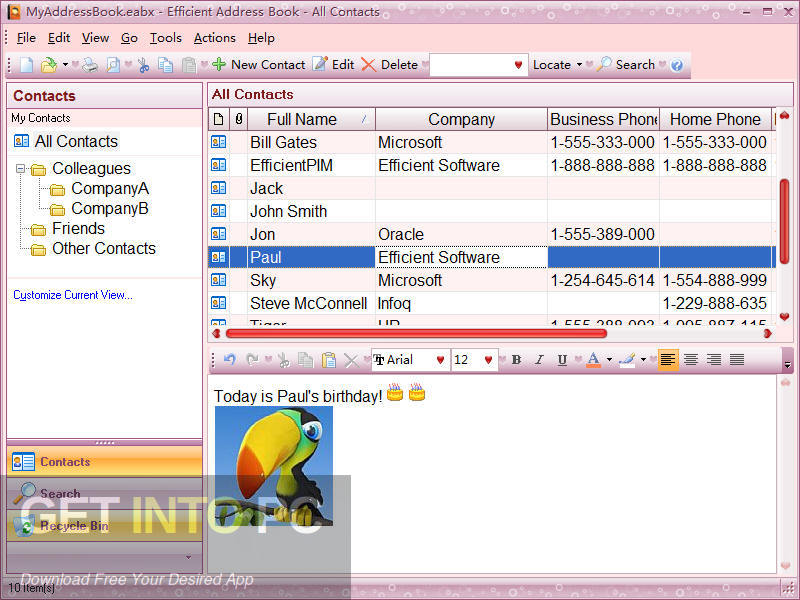 Efficient Address Book Offline Installer Download-GetintoPC.com