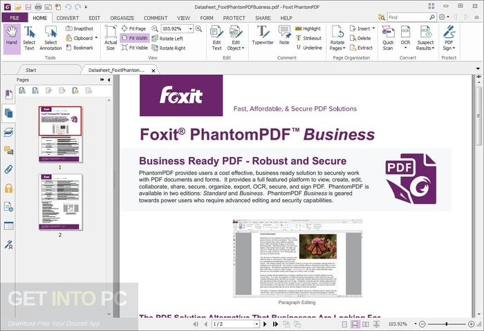 Foxit PhantomPDF Business 8 ISO Setup Free Download