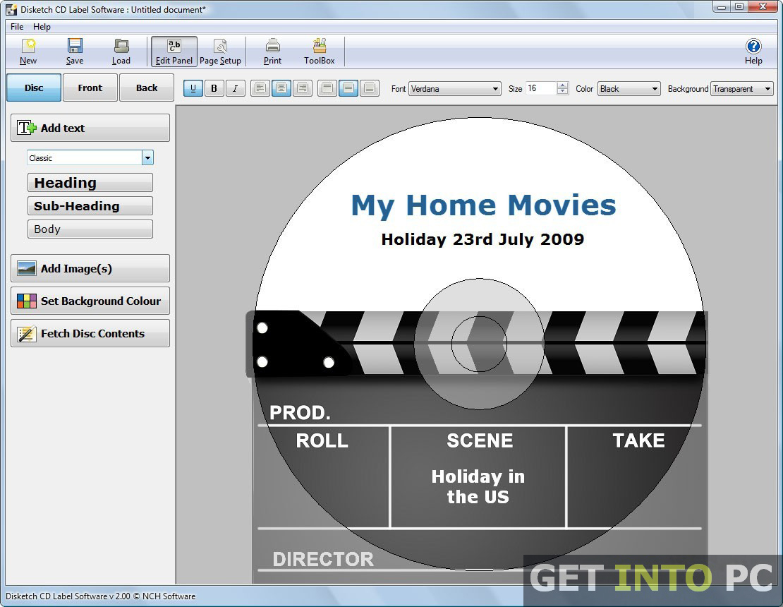NCH Disketch Disc Label Software Plus Free Download