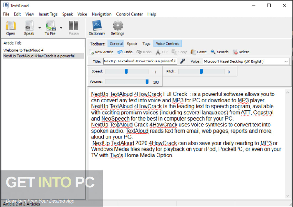 NextUp TextAloud 2020 Offline Installer Download-GetintoPC.com
