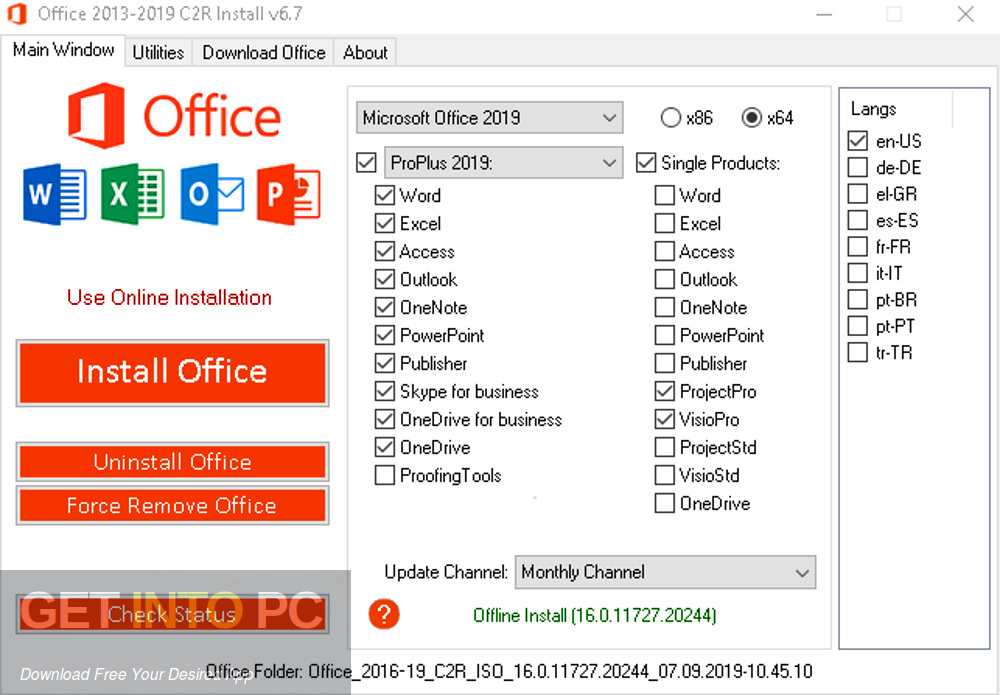 Office Professional Plus 2019 Updated July 2019 Direct Link Download-GetintoPC.com