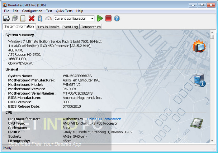 PassMark BurnInTest Pro Latest Version Download