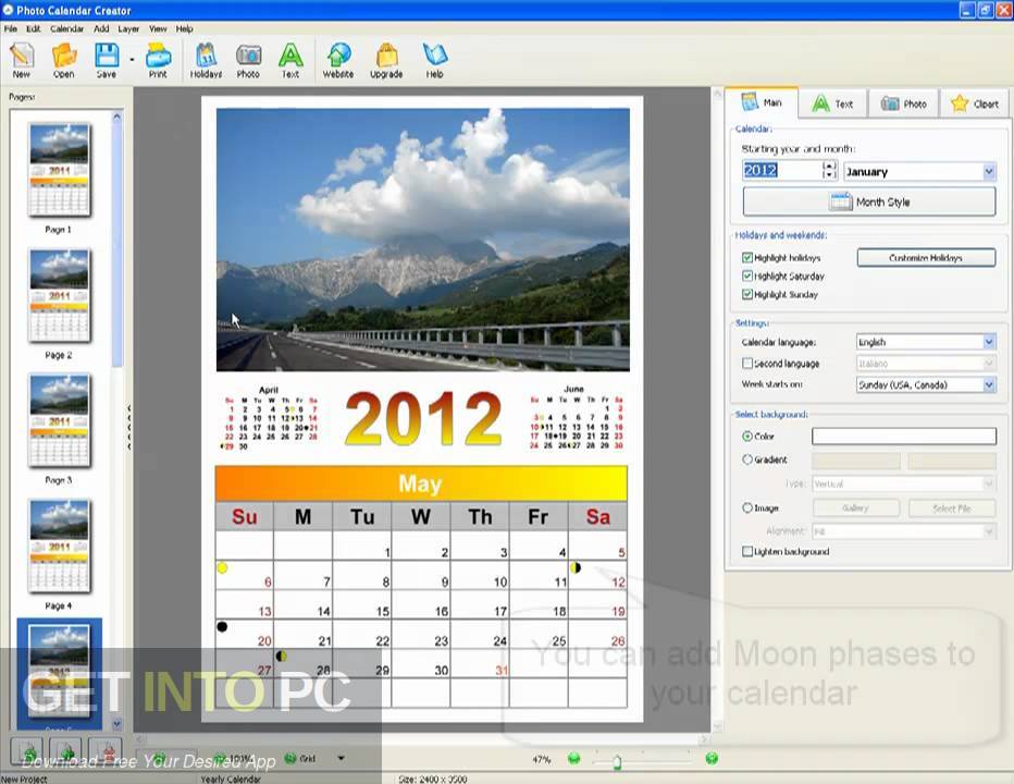 Photo Calendar Creator Plus Latest Version Download-GetintoPC.com
