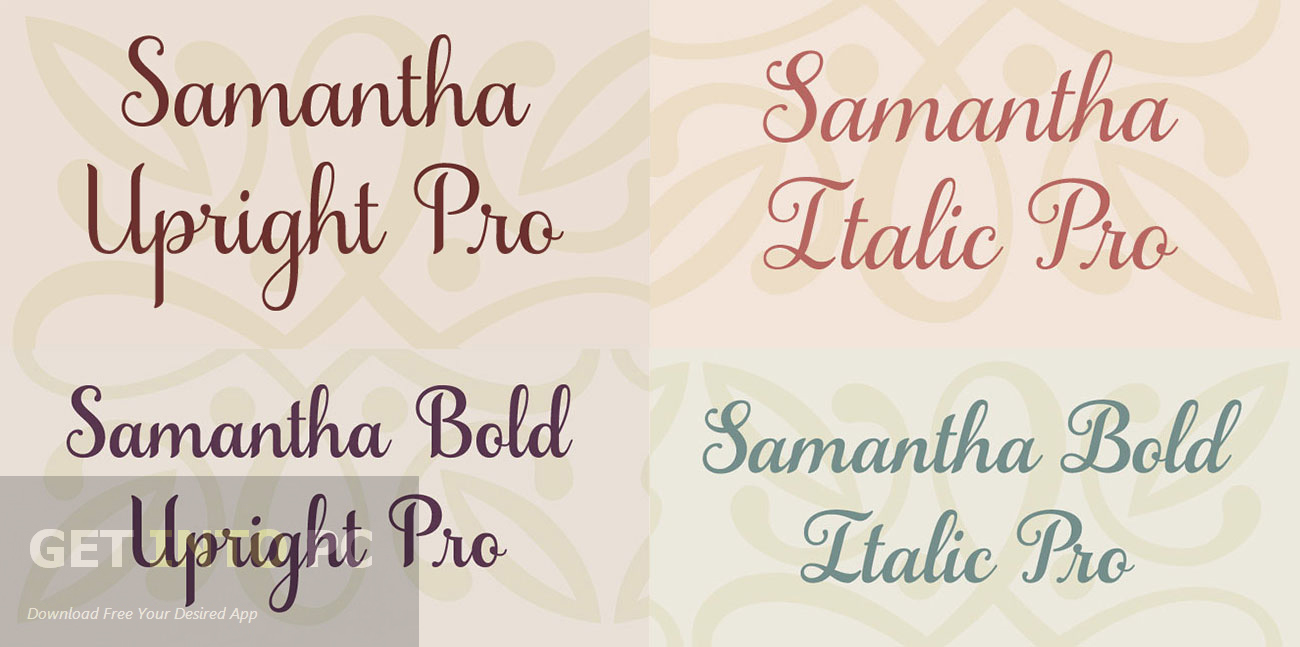 Samantha Script Font Family Latest Version Download