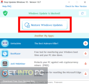StopUpdates10 Offline Installer Download-GetintoPC.com