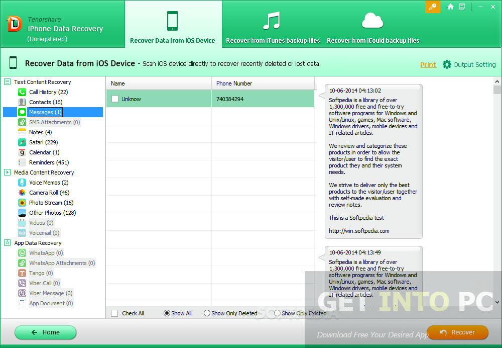 Tenorshare iPhone Data Recovery Offline Installer Download