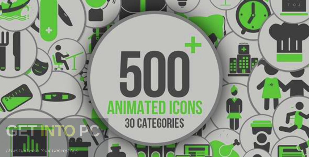 VideoHive Animated Icons for After Effects Free Download GetintoPC.com