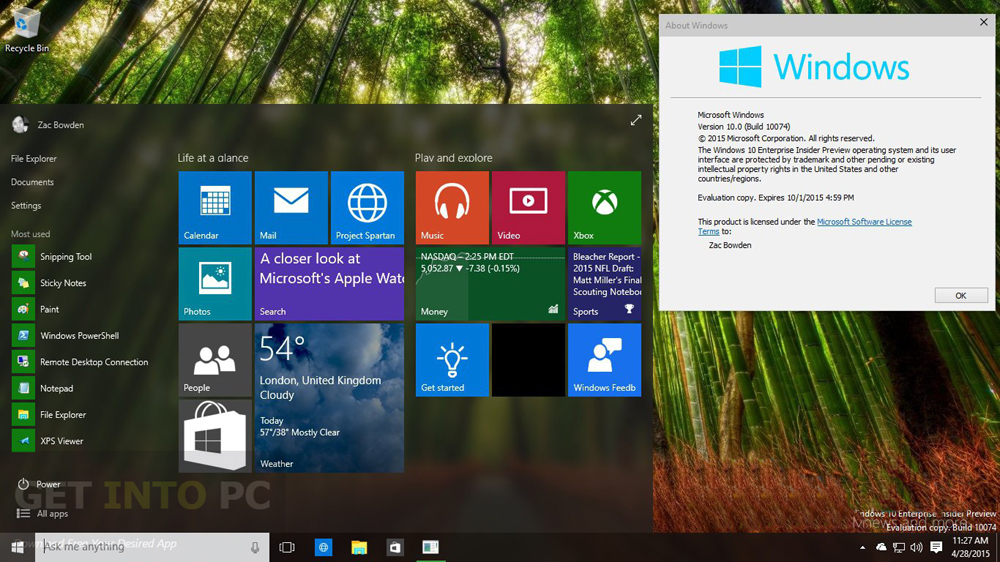 Windows 10 Build 10074 ISO 32 64 Bit Download For Free