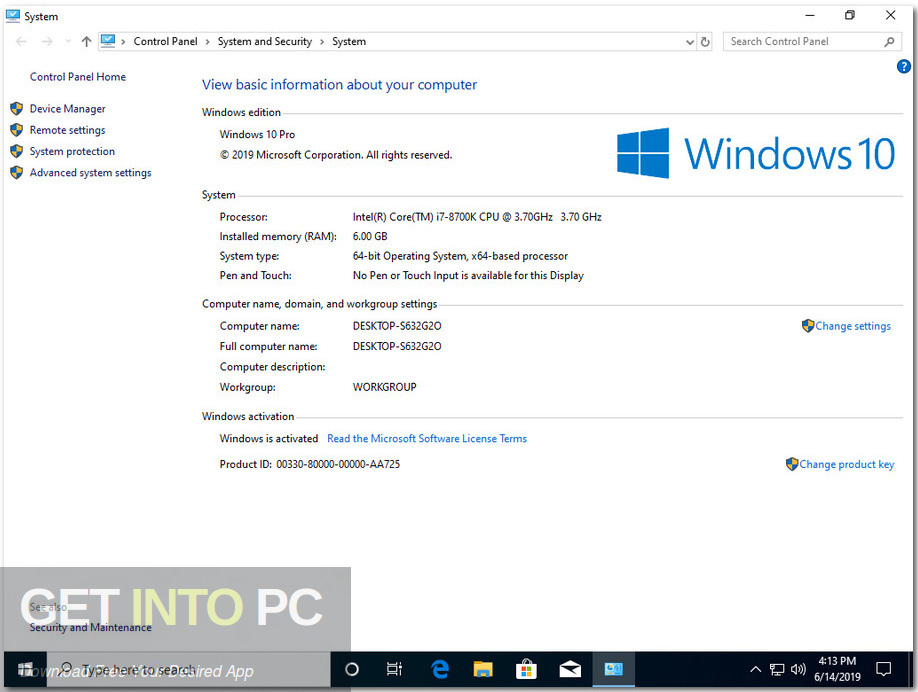 Windows 10 Home Pro 19H1 x64 June 2019 Screenshot 5 GetintoPC.com
