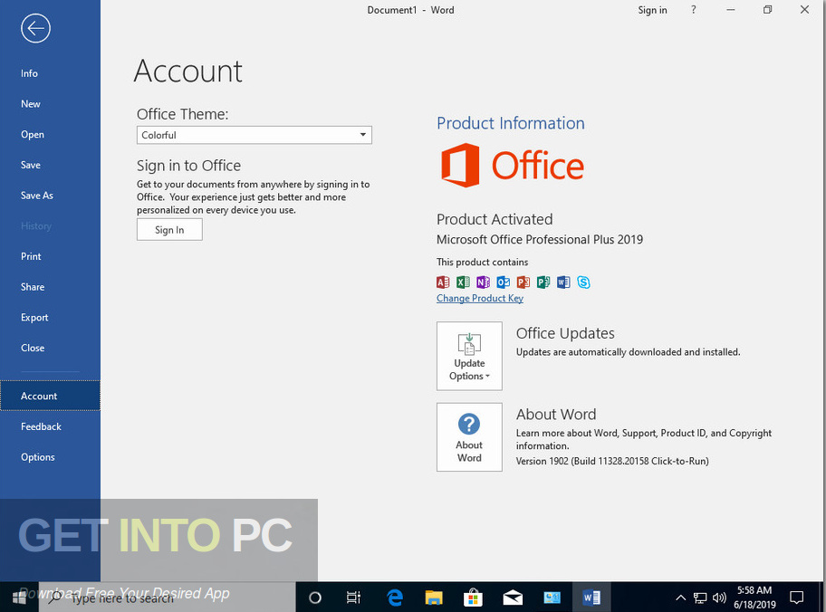 Windows 10 Pro 19H1 incl Office 2019 June 2019 Screenshot 4 GetintoPC.com