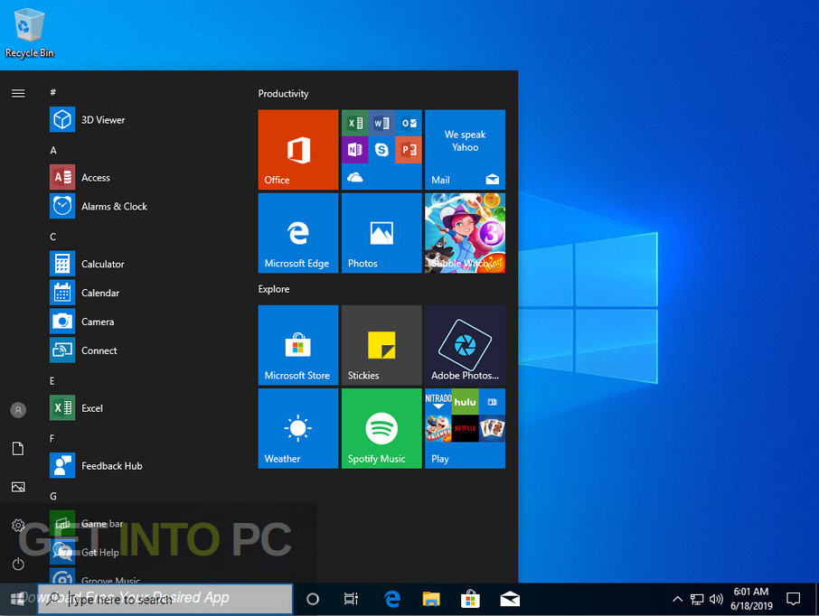 Windows 10 Pro 19H1 incl Office 2019 June 2019 Screenshot 7 GetintoPC.com