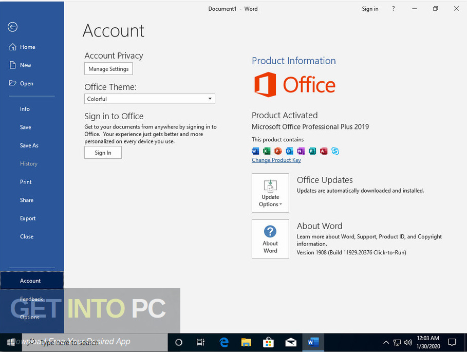 Windows 10 Pro Incl Office 2019 Updated Jan 2020 Screenshot 4 GetintoPC.com