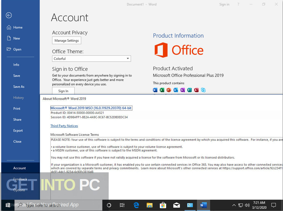 Windows 10 Pro incl Office 2019 Mar 2020 Screenshot 3 GetintoPC.com