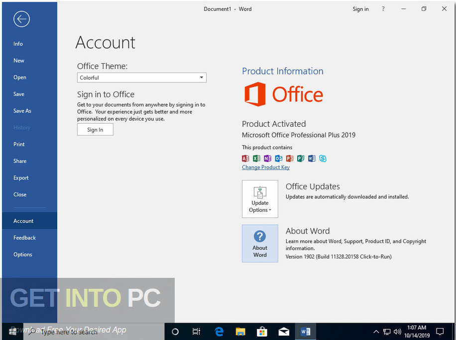 Windows 10 Pro x64 incl Office 2019 Updated Oct 2019 Screenshot 3 GetintoPC.com