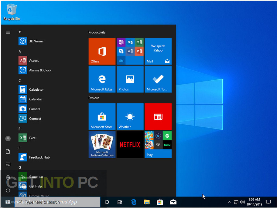 Windows 10 Pro x64 incl Office 2019 Updated Oct 2019 Screenshot 6 GetintoPC.com