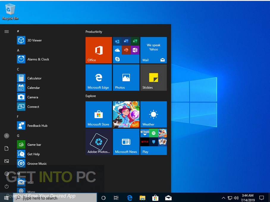 Windows 10 x64 Pro Updated July 2019 Screenshot 8 GetintoPC.com