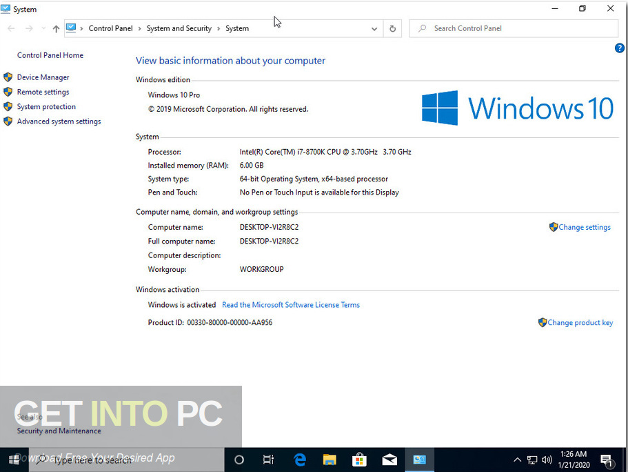 Windows 7 8.1 10 Ultimate Pro Updated Jan 2020 Screenshot 11 GetintoPC.com