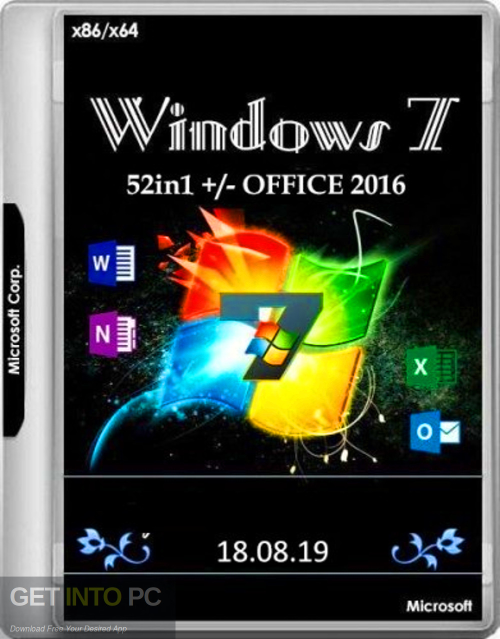 Windows 7 SP1 52in1 Office 2016 Updated Aug 2019 Free Download GetintoPC.com