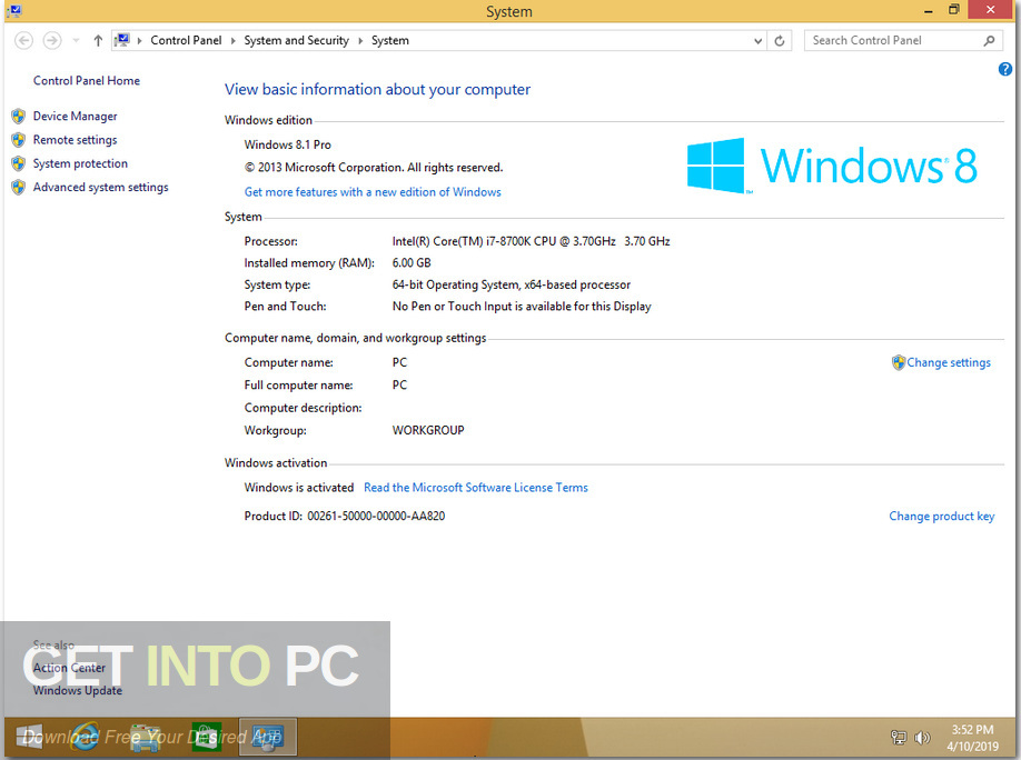 Windows 8.1 Pro Apr 2019 Screenshot 5 GetintoPC.com