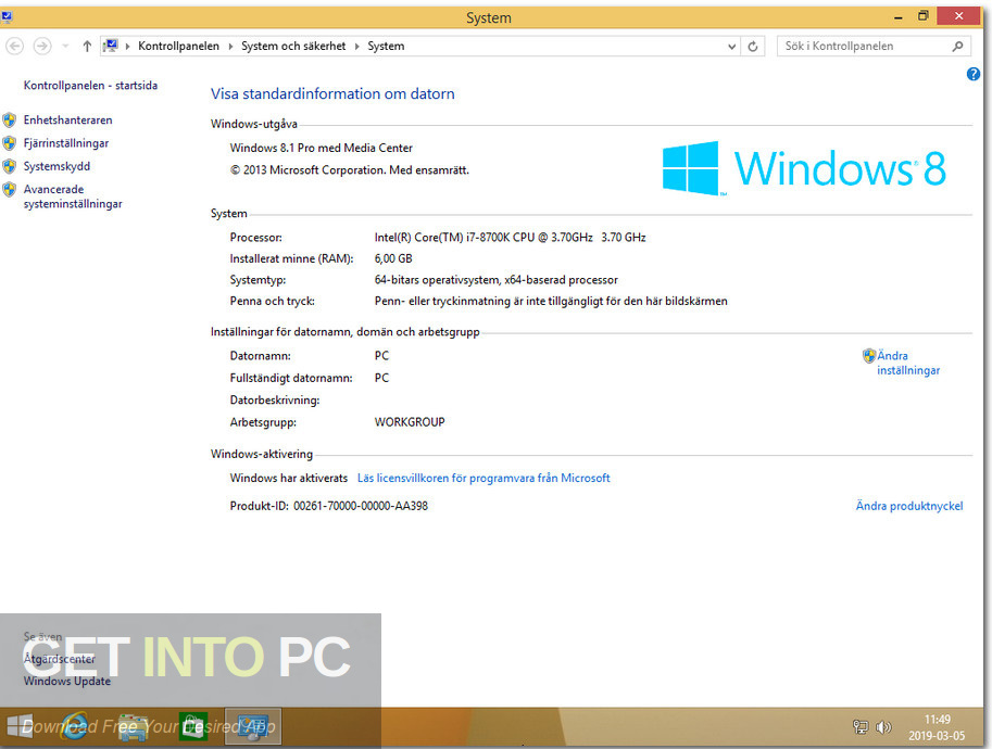 Windows 8.1 Pro x64 WMC Feb 2019 Screenshot 11 GetintoPC.com