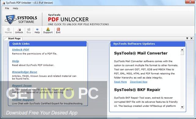 SysTools PDF Unlocker Offline Installer Download