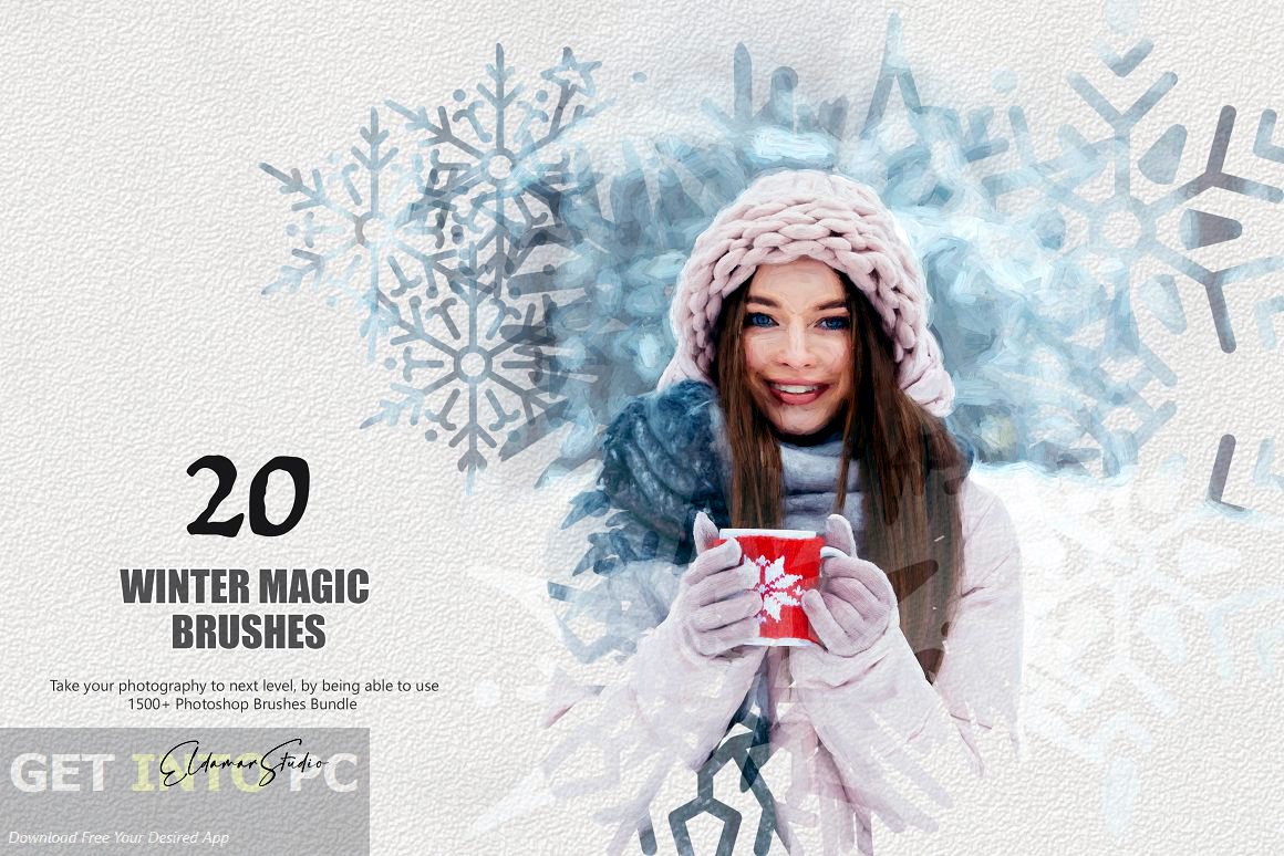 CreativeMarket 20 Winter Magic Brushes ABR Free Download