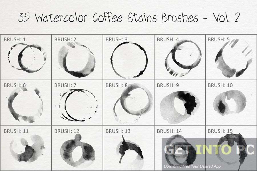 CreativeMarket - Watercolor Coffee Stains Brushes Vol.1-2 [ABR] Offline Installer Download